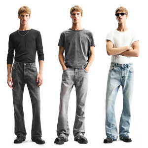 Gingtto <span class=keywords><strong>Jeans</strong></span> Svasati da <span class=keywords><strong>Uomo</strong></span> Stile Streetwear Nuovi con Logo Personalizzato all'Ingrosso Colore Delavé - Product Image 1
