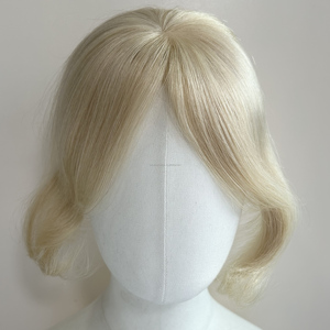 Parrucche HairStoric Full Lace con Colore Balayage, Capelli Umani Europei Indiani Remy Biondo Platino, con Frangia Sfumata - Product Image 4