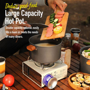 Grande Marmite en Aluminium Grande Capacité pour Camping, Barbecue, Cuisson, <span class=keywords><strong>Cocotte</strong></span>, Nabe, Cuiseur Vapeur d'Extérieur, Marmite de Pique-nique - Product Image 3