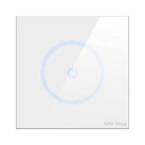 Interrupteur mural tactile YuHe Group, 1 voie, 10A, verre trempé, design minimaliste, IP20 - Product Image 1