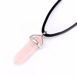 Ciondolo alla Moda in Quarzo Rosa, <span class=keywords><strong>Gioielli</strong></span> con Pendenti a Punta di Cristallo Curativo - Product Image 1