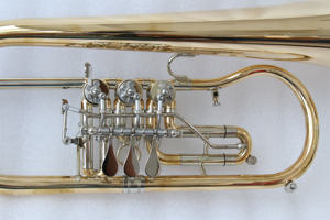 Flügelhorn Profesional BB Minibal de Latón Dorado con 3 Válvulas Rotatorias, Deslizador de Tercera Válvula y Deslizadores de Llave de Agua <span class=keywords><strong>Amado</strong></span> - Product Image 3