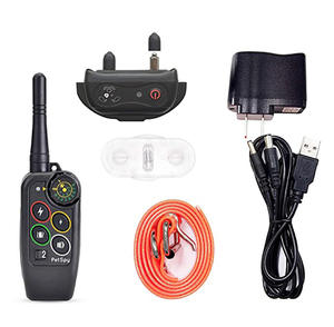 <span class=keywords><strong>Collar</strong></span> de choque de entrenamiento de perro remoto de <span class=keywords><strong>1100</strong></span> yardas para 2 perros traje para perros medianos a grandes impermeable recargable - Product Image 2