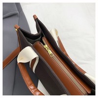 Sac fourre-tout en toile de coton de haute qualité avec bande décorative en PU, idéal pour le quotidien et les tenues tendance
