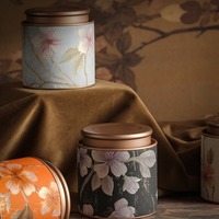 Étiquettes personnalisées avec logo imprimé, style chinois, pot à biscuits en métal cylindrique