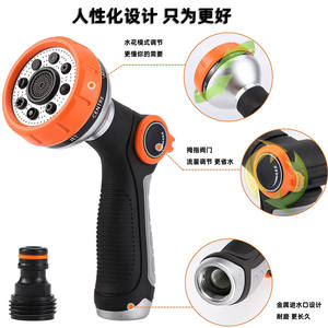 Pistolet d'arrosage de jardin multifonctionnel, buse à jet à motifs variables, outil d'irrigation en plastique à connexion rapide pour usage extérieur - Product Image 4