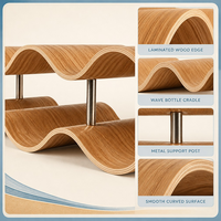 Porte-bouteilles double couche en bois courbé, organisateur de table, style nordique moderne, écologique, durable, en bambou, pour restaurant