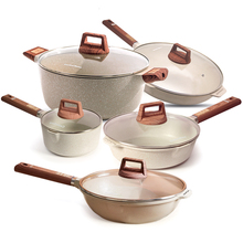 5pcs Hot selling die casting aluminum luxury pots and pans non-stick cookware set
