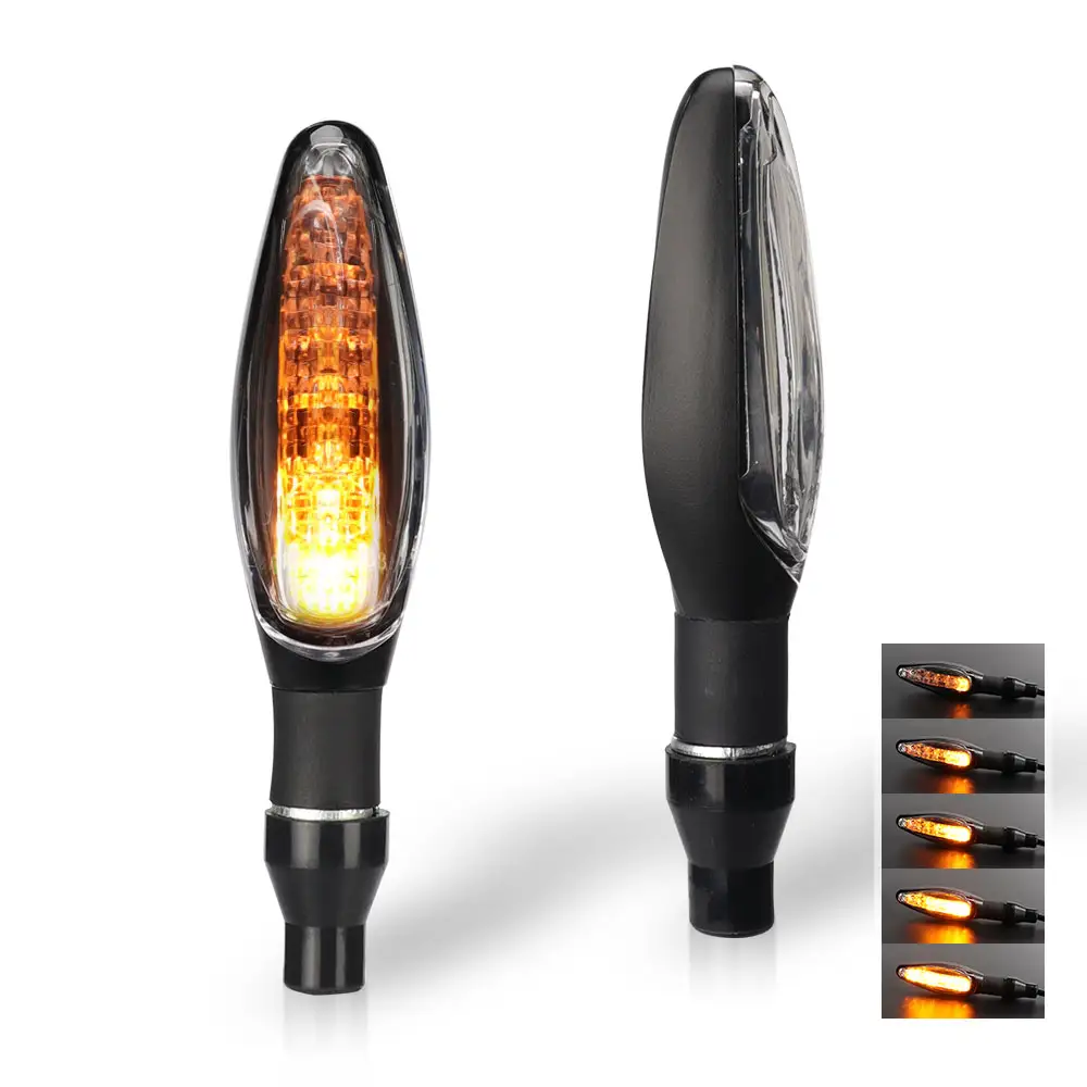 Lampu sinyal belok indikator kedip LED berurutan dinamis, Flasher mengalir aluminium depan belakang untuk sepeda motor