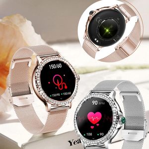 Montre connectée pour femme NX19 sertie de diamants : suivi de la pression artérielle, de l'oxygène sanguin et plus de 100 modes sportifs - Product Image 4