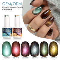 Vernis à ongles gel effet œil de chat sans HEMA personnalisé |   Série de bougies à la lumière de la lune |   Gel magnétique à paillettes longue durée pour nail art
