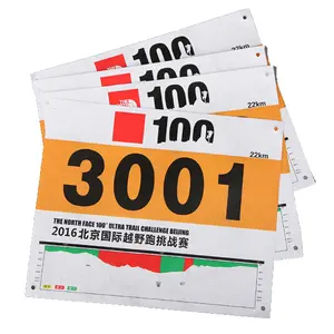 कस्टम मुद्रण Tyvek कागज धावक मैराथन दौड़ बिब संख्या रनिंग दौड़ संख्या