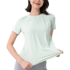 Camisetas Deportivas de Cuello Redondo de Nuevo Diseño, Camisetas de Manga Corta para Danza y Yoga, Ropa Deportiva Informal Holgada para Gimnasio, Camisetas para Mujer - Product Image 5