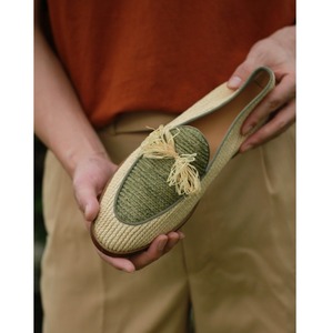 Mocassins carrés confortables et respirants en raphia tressé à lacets pour hommes – Légers, pour le bureau, la carrière, le quotidien et les loisirs - Product Image 1