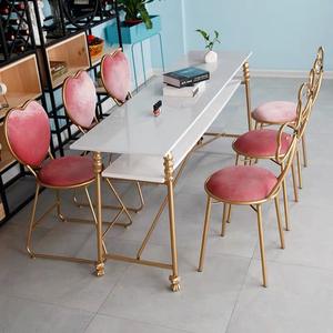 Yüksek kaliteli mavi ve altın manikür masası ve sandalye seti güzellik salonu mobilyası - Product Image 2