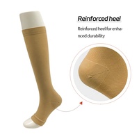 Chaussettes de compression médicales unisexes à fermeture éclair 15-20 mmHg, hauteur genou, antidérapantes, respirantes, antibactériennes, pour le soutien quotidien des varices