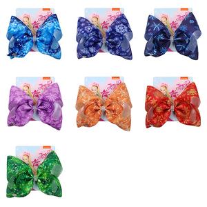 Nuevo diseño <span class=keywords><strong>JoJo</strong></span> <span class=keywords><strong>Siwa</strong></span> 8 pulgadas de nieve arco horquilla de copo de nieve de JO clip de lazo - Product Image 3