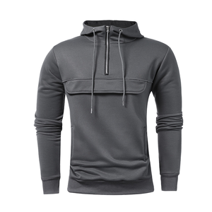 Nouveau sweat à capuche zippé décontracté pour homme, avec poches, couleur unie, pour le sport et le commerce international - Product Image 1
