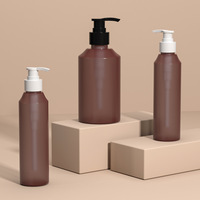 200ml 500ml Ambre Brun Givré Mat Soins De La Peau Lavage Des Mains Shampooing Personnalisé Rechargeable PET Bouteille En Plastique