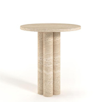 Table de chevet de chambre Table d'appoint ronde en marbre Décoration de salon Pieds hauts Table d'angle exquise