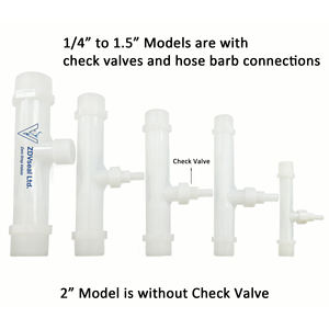 ZDVseal 1 inç Venturi memesi DN25 BSP konu beyaz PVDF Jet enjektör pompası boğaz boru ozon su mikser - Product Image 2