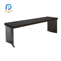 Ensemble élégant de banc et table d'extérieur gris foncé en poudre pulvérisée pour jardin