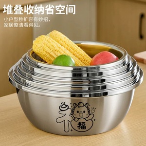 Marmite en acier inoxydable profonde et épaissie pour cuisinière, cuisson, chauffage, bassin de cuisine multifonctionnel - Product Image 4