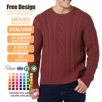 Pull en maille torsadée de luxe, motif personnalisé, logo de créateur, pull en coton tricoté, pull d'hiver pour homme