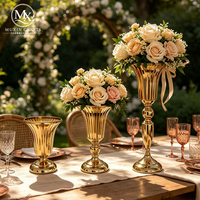 Vase à fleurs en métal argenté et doré pour centre de table, idéal pour les fêtes, anniversaires, restaurants et mariages – Fabrication chinoise