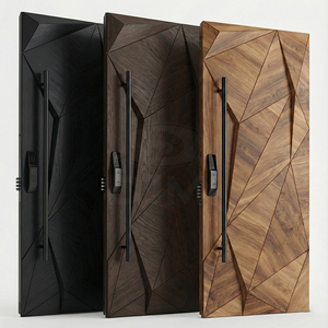 Porte <span class=keywords><strong>d</strong></span>'<span class=keywords><strong>entrée</strong></span> principale en bois massif <span class=keywords><strong>de</strong></span> luxe, <span class=keywords><strong>de</strong></span> grande taille, au design irrégulier et fluide, pour maisons résidentielles modernes - Product Image 1