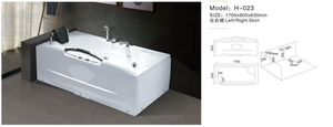 Baignoire <span class=keywords><strong>spa</strong></span> à remous double HG 1,7 m avec douche intégrée, barre d'appui de sécurité et baignoire autoportante moderne à jets - Product Image 2