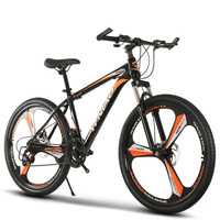 Vélo de montagne avec cadre en acier, jantes en alliage d'aluminium, frein à disque, 21 vitesses, roues de 20 à 29 pouces, fourche à suspension, cadre rigide, capacité de charge de 120 kg