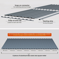 Tuile de toit ondulée en alliage d'aluminium 6063-T5, épaisseur 1,1 mm, remplie de polyuréthane, imperméable, résistante à la chaleur, fabriquée à la machine, personnalisable