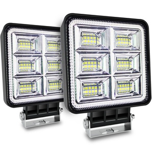 XOVY Projecteur de travail carré 3 pouces 48W 16 LED 6000K 4800LM 12V 24V pour voiture, SUV, camion, tout-terrain - Product Image 1