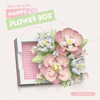Ensemble de blocs de construction Concord Hot Flower en plastique ABS 494 pièces, jouet de bricolage, modèle de briques à assembler, housse anti-poussière, à partir de 7 ans, décoration de la maison, cadeau