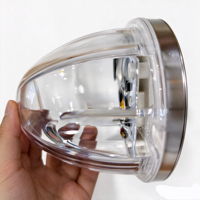 Feu de gabarit universel LED ambre en forme de goutte d'eau pour toit de cabine, lampe de dégagement supérieure pour toit de ruche, base chromée, accessoires d'éclairage automobile