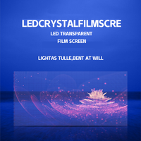 Cam pencere için LED duvar LED reklam ekranı esnek şeffaf LED yumuşak Film şeffaf LED cam filmi kristal