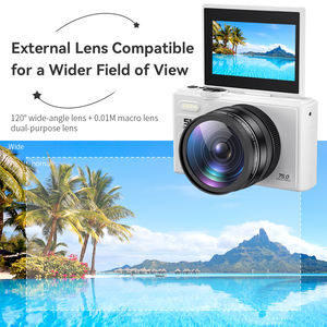 Appareil photo numérique 5K avec zoom 18x, éclairage LED intégré, photographie, WiFi, autofocus, caméra de vlogging <span class=keywords><strong>YouTube</strong></span>, écran rotatif à 180° - Product Image 3