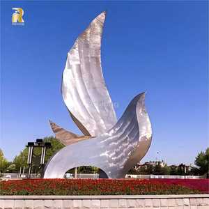 Yüksek kaliteli büyük boy açık şehir parkı bahçe paslanmaz çelik soyut güvercin heykel - Product Image 1