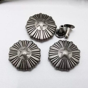 Metal 16mm estrella <span class=keywords><strong>remaches</strong></span> tachuelas picos puntos botones cuero para cinturón ropa accesorio vástago redondo plata antigua - Product Image 2