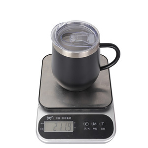 Mug à café en acier inoxydable de 12 oz en forme d'œuf avec poignée, tasse isotherme à double paroi sous vide pour vin avec couvercle, logo personnalisé - Product Image 5
