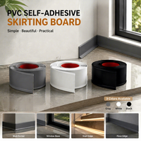 Plinthe autocollante flexible en PVC, moulure murale imperméable et anti-moisissure pour maison, hôtel, bureau