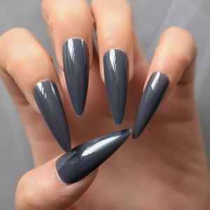 Presse sur ongles extra longue Stiletto Sharp acrylique fausse couverture complète <span class=keywords><strong>pour</strong></span> <span class=keywords><strong>salon</strong></span> femmes <span class=keywords><strong>filles</strong></span> faux ongles ensemble ongles longs - Product Image 2