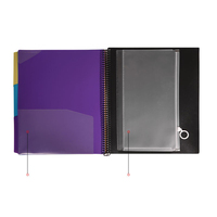 Organiseur de documents A4 personnalisé pour bureau, école, entreprise, classeur à anneaux en plastique avec 6 ou 12 pochettes spirales, classeur extensible