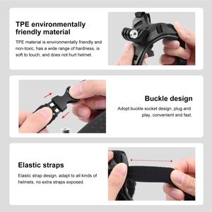 En çok satan PULUZ TPE malzeme elastik kayış silikon Anti-skid motosiklet kask dağı tutucu için DJI Osmo aksiyon kameraları - Product Image 4