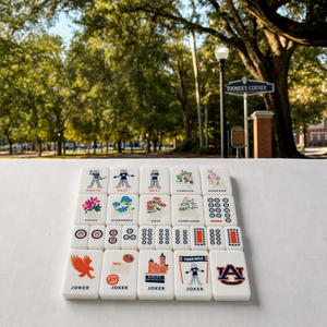 Fichas de Mahjong de Diseño Temático de la Universidad Auburn con Diseño de Águila de Combate y Tigre de Auburn, Mahjong Universitario para Entretenimiento - Product Image 6