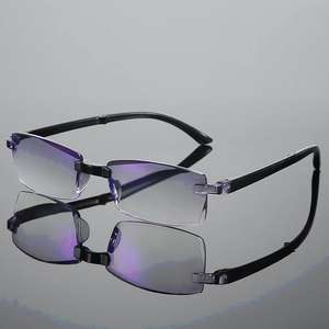 2020 nuevas gafas de lectura de corte sin marco anti-azul película Azul-hombres plegables al por mayor - Product Image 3