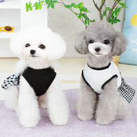 Robe pour chien à volants mignonne, jupe florale à pois avec anneau en D, vêtements de luxe pour chiot avec nœud, robe de princesse d'été pour chat, vêtements pour animaux de compagnie