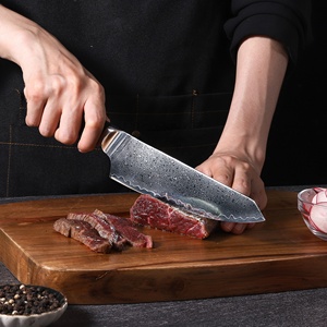 Lot de 3 couteaux de cuisine en acier Damas, couteau hachoir/<span class=keywords><strong>Kiritsuke</strong></span> de 7 pouces et couteau d'office de 3,5 pouces, manche G10, couteaux de chef tranchants pour la préparation des aliments - Product Image 5