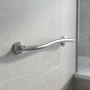Barra de Apoyo para Pared, Acero Inoxidable, Cromado Pulido, Diseño Contemporáneo, Antideslizante, Barra de Seguridad para Baño, Duradera - Product Image 1